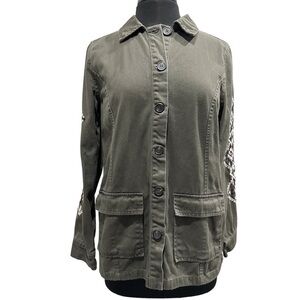ALTAR’D State Olive Aztec Embroidered Cargo Jacket Sz S